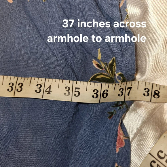 Women's Angie Mixed Media Floral Cornflower Blue Open Front Kimono  Rayon Size S - Picture 7 of 7